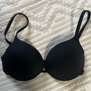 Skims Custom Fit Plunge Push Up Bra Black 34C
